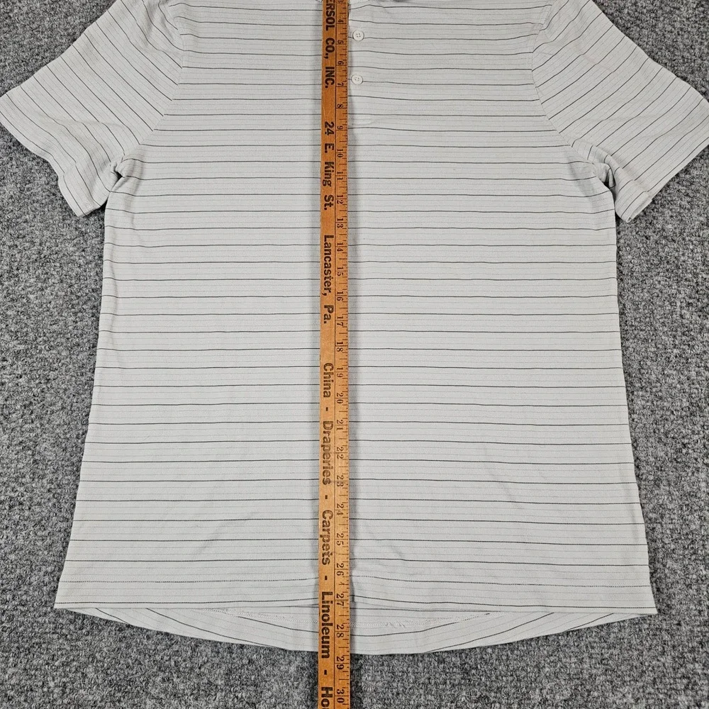 Lululemon Mens Evolution Polo Shirt L Gray Striped Short Sleeve Golf Athletic‎ - Picture 6 of 8